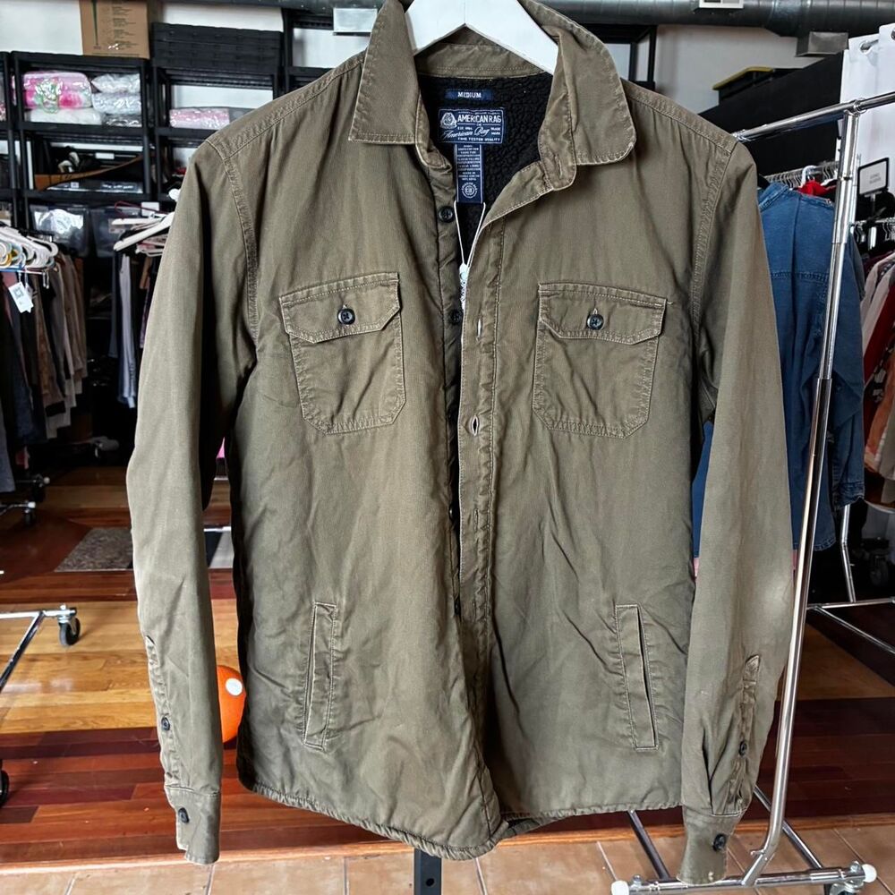 American-rag-cie Men's Khaki and Green Jacket